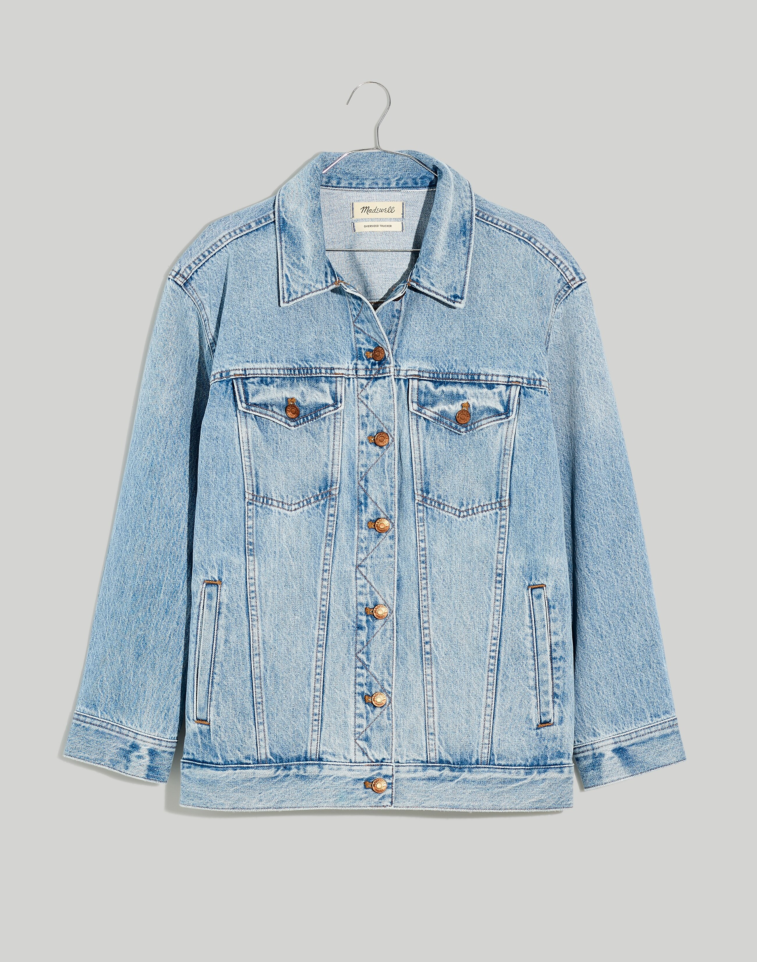 The Plus Oversized Trucker Jean Jacket in Kelson Wash | Madewell