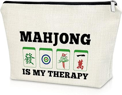 Sazuwu Mahjong Gifts for Women Funny Makeup Bag Cosmetic Organizers Travel Pouch Mahjong Themed G... | Amazon (US)