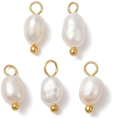 Gelirda 50Pcs Freshwater Pearl Pendant Natural Potato Pearl Dangle Charms for Earring Necklace Je... | Amazon (US)