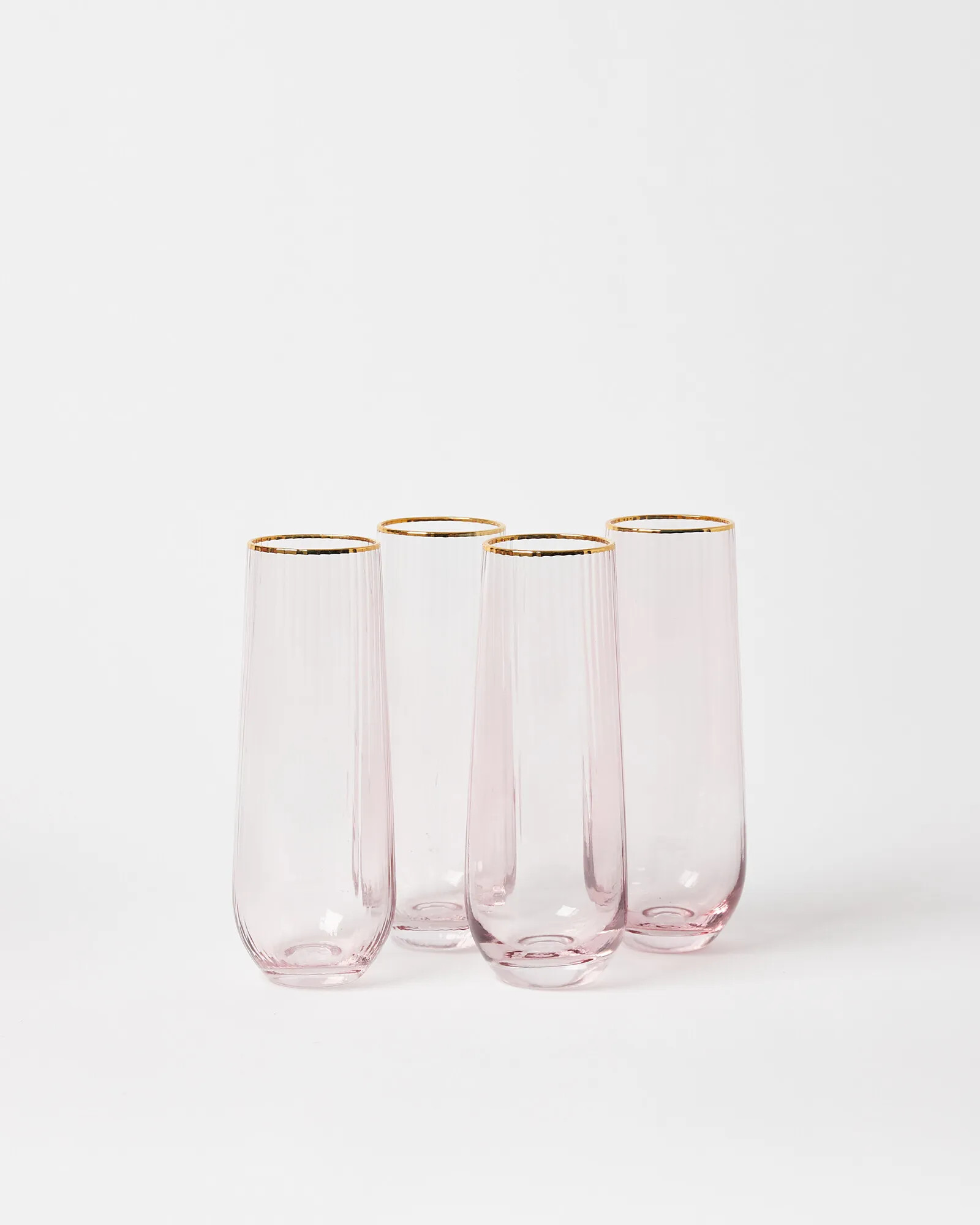 Rosado Pink Stemless Champagne Flutes Set of Four | Oliver Bonas | Oliver Bonas (Global)