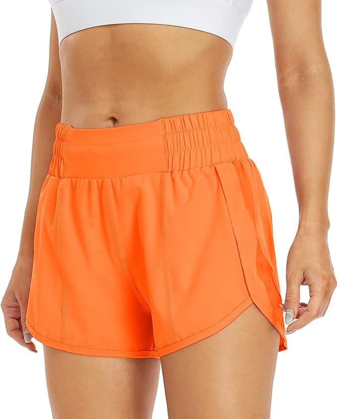 REKITA Womens Athletic Shorts High Waisted Running Shorts with Elastic Liner Drawstring Sport Wor... | Amazon (US)