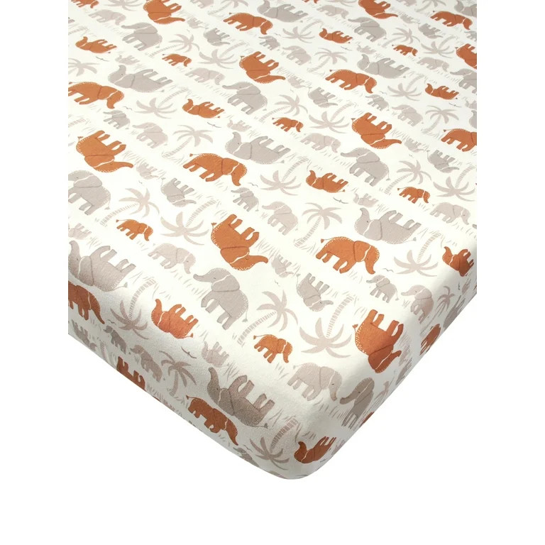 Modern Moments by Gerber Baby & Toddler Boy Ultra Soft Fitted Crib Sheet, Beige Safari | Walmart (US)