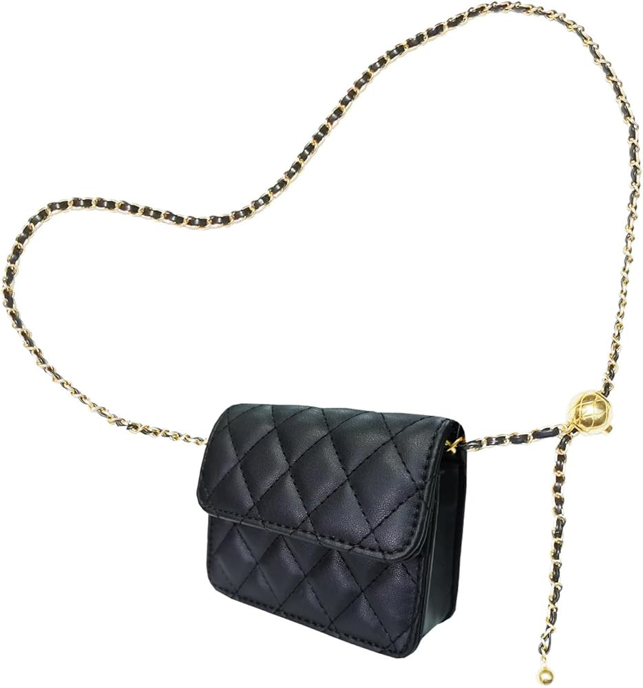 Mini Belt Bag, Synthetic Leather Quilted Bags for Women Small Crossbody Bag Mini Bags for Women T... | Amazon (US)