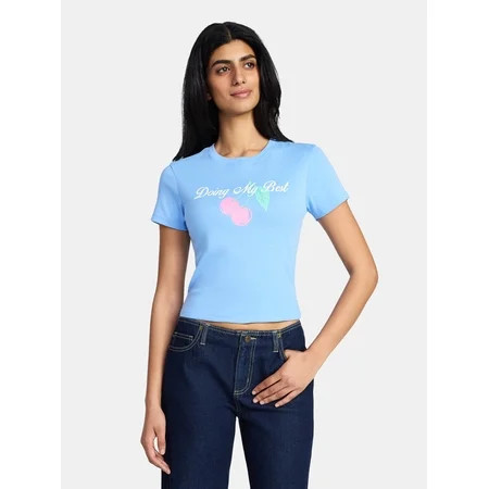 Doing My Best Women s Graphic Baby Tee with Short Sleeves Sizes XXS-XXL | Walmart (US)