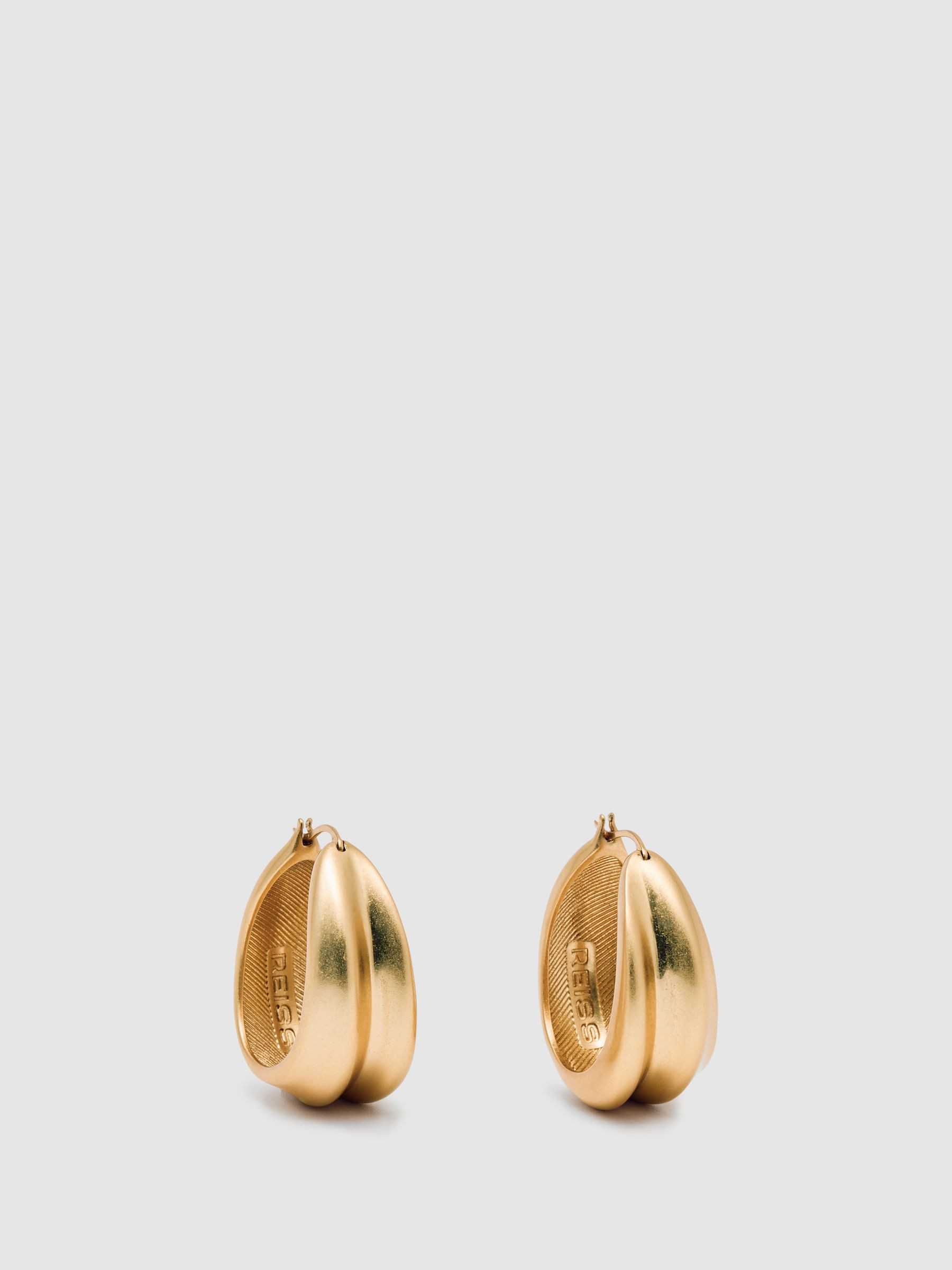 Reiss Sculptural Hoop Earrings in Gold Tone - REISS | Reiss UK