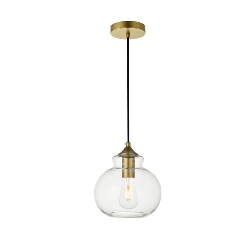Inola 1 - Light Single Globe Pendant with Glass Accents | Wayfair North America