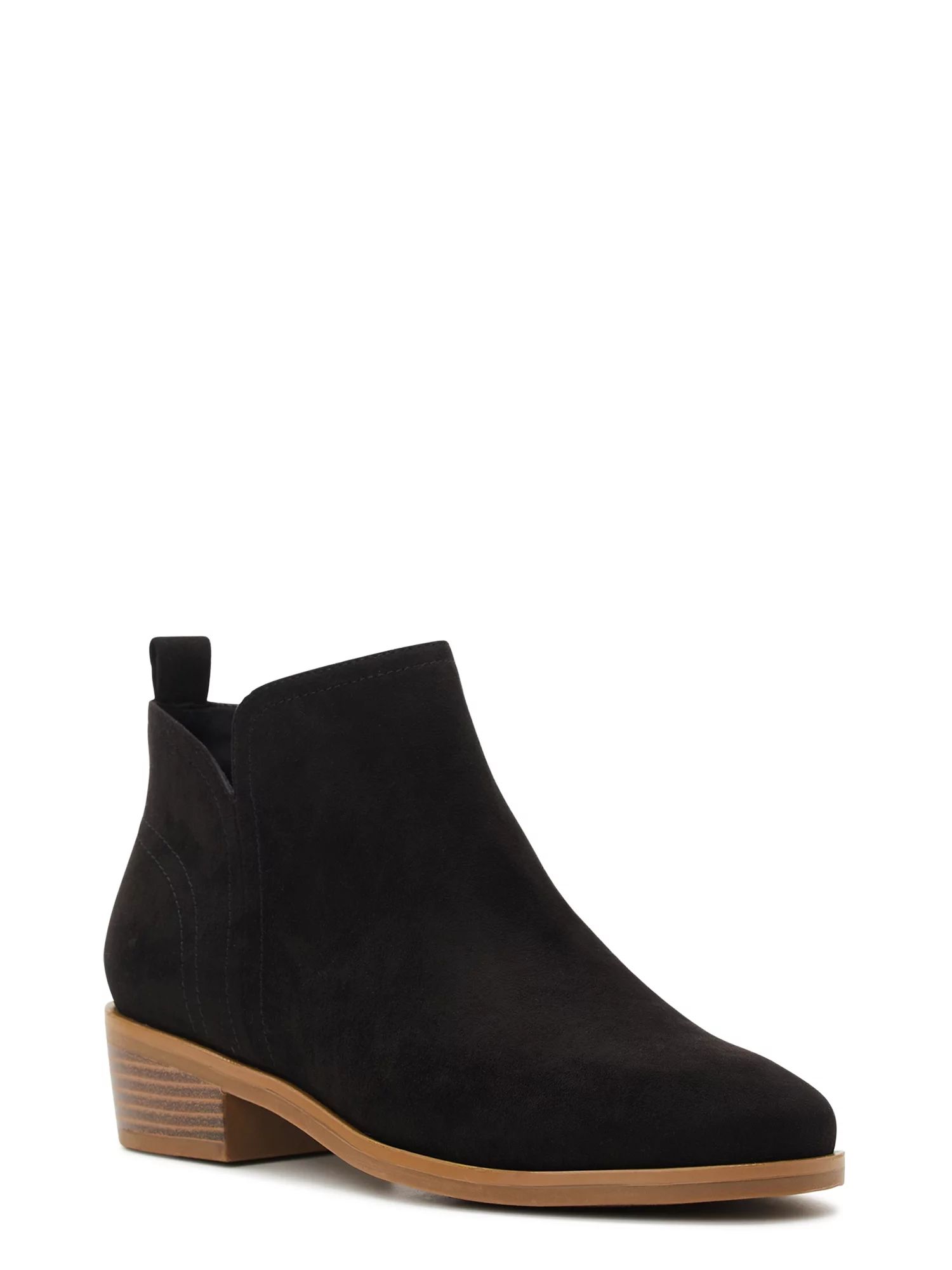 Time and Tru Women's Faux Suede Ankle Boots, Wide Width Available | Walmart (US)