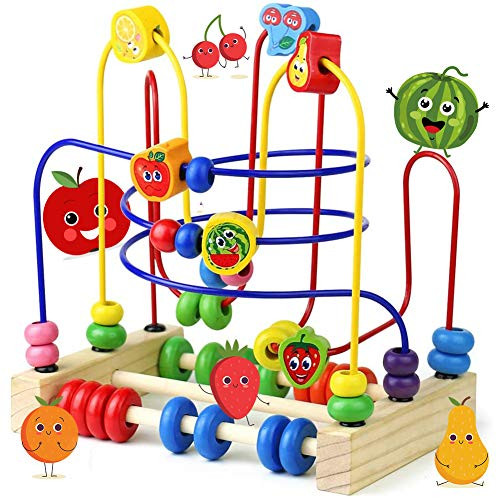 Lewo Wooden Baby Toddler Toys Circle First Bead Maze for Boys Girls | Amazon (US)