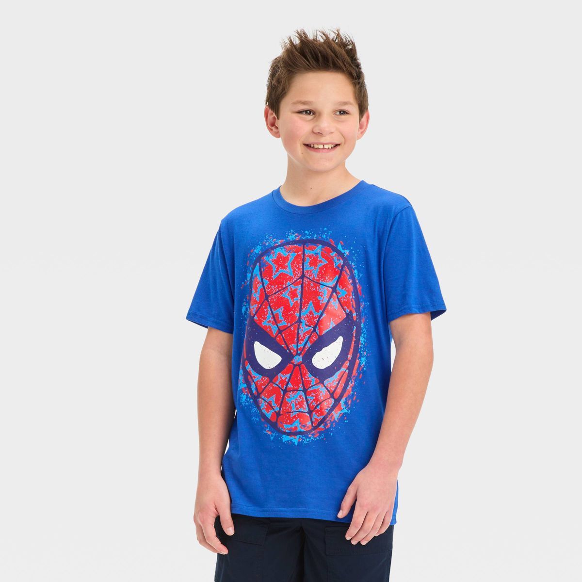 Boys' Marvel Spider-Man Short Sleeve Graphic T-Shirt - Royal Blue | Target