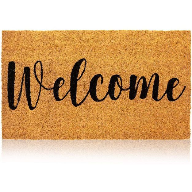 Juvale Welcome Coir Door Mat Indoor Outdoor Doormat Nonslip Front Rugs 17"x30" | Target