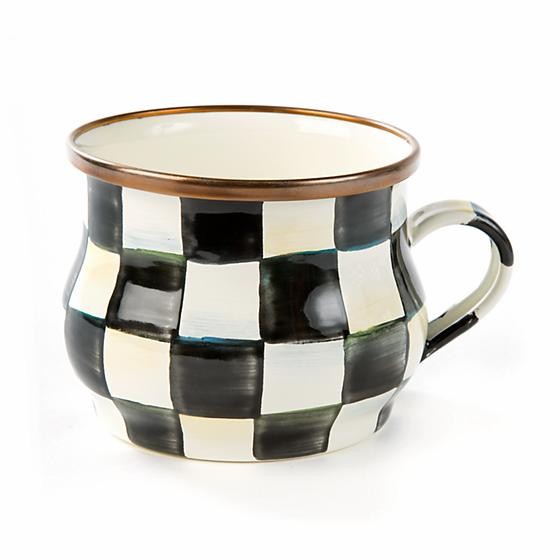 Courtly Check Enamel Teacup | MacKenzie-Childs