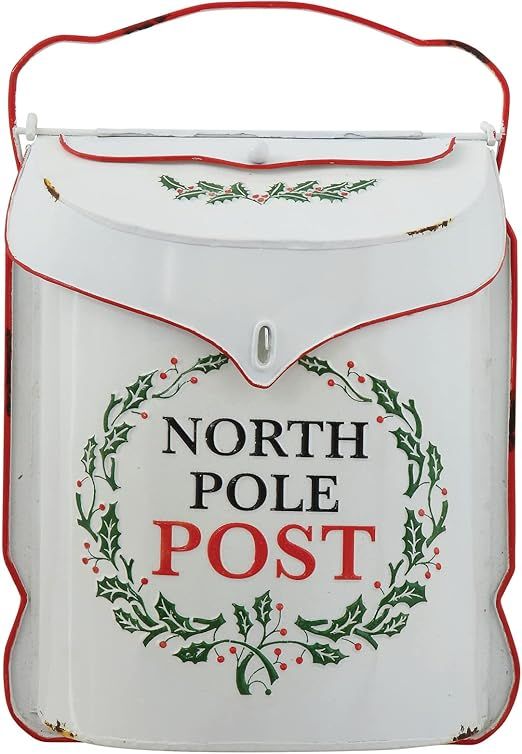 Creative Co-op XM3950 Embossed Tin North Pole Post Box Container, Multicolor | Amazon (US)