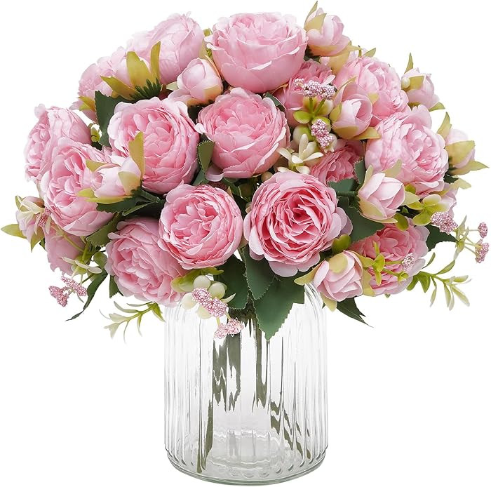MARTINE MALL 8 Packs Peonies Artificial Flowers, Light Pink Artificial Peonies, Silk Peonies Flow... | Amazon (US)