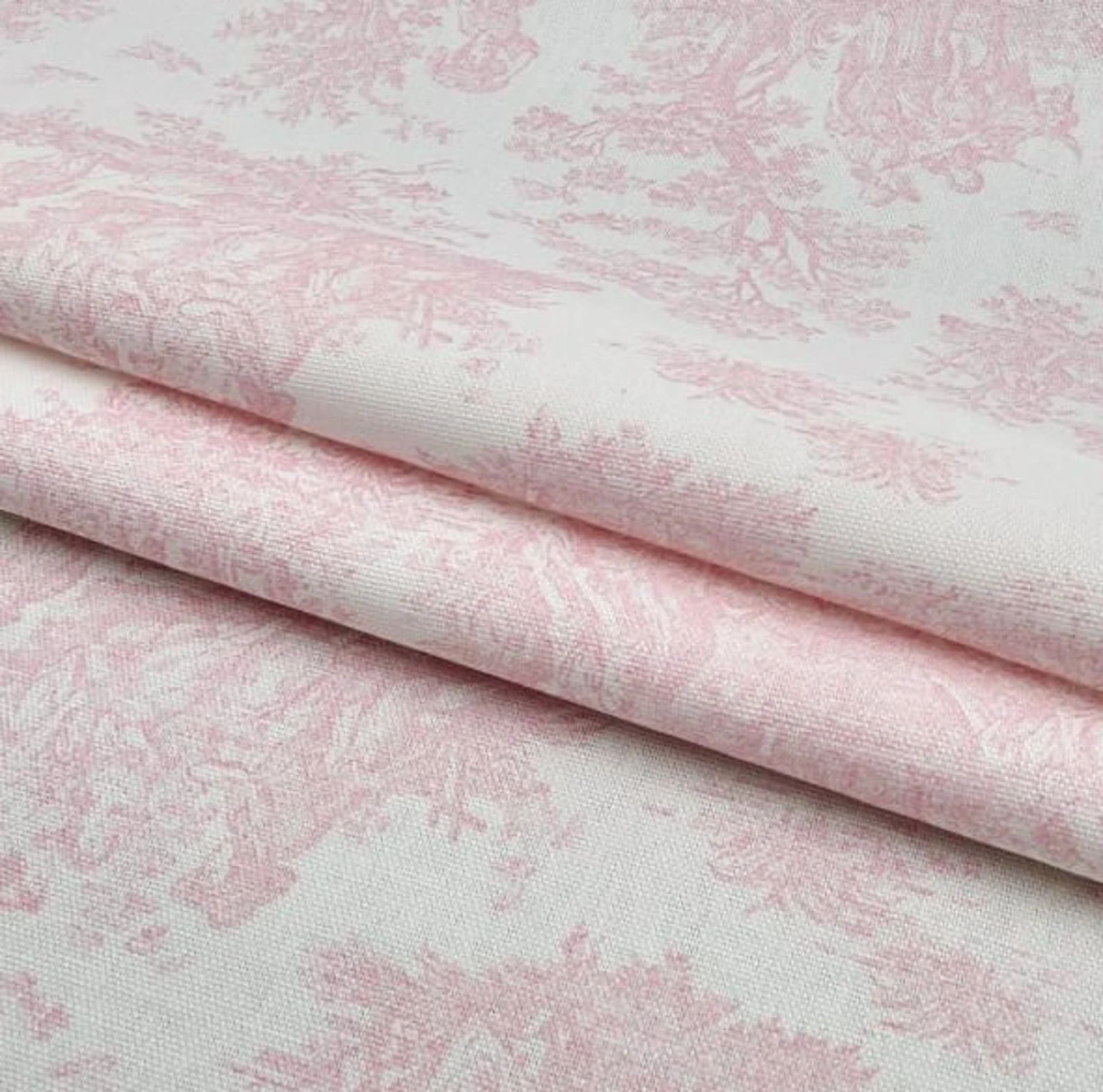Pink Toile Tablecloth Table Cover Linen Toile Table Cloth - Etsy | Etsy (US)