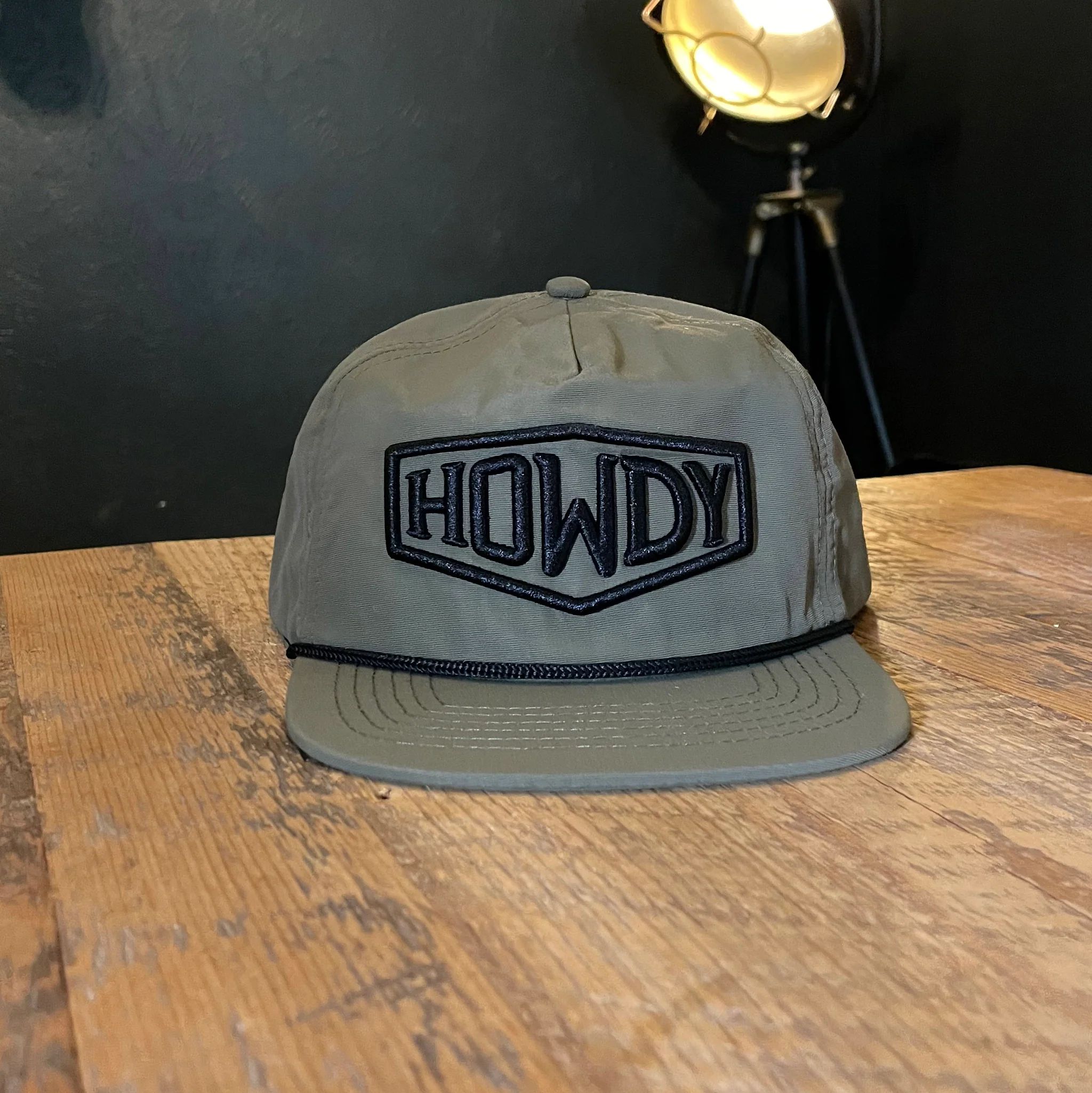 Howdy Embroidered Diamond Badge Rope Hat - Olive Drab | LittleHowdy