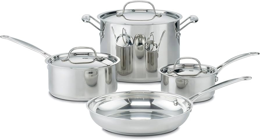 Cuisinart 7-Piece Cookware Set, Chef's Classic Stainless Steel Collection, 77-7P1 | Amazon (US)