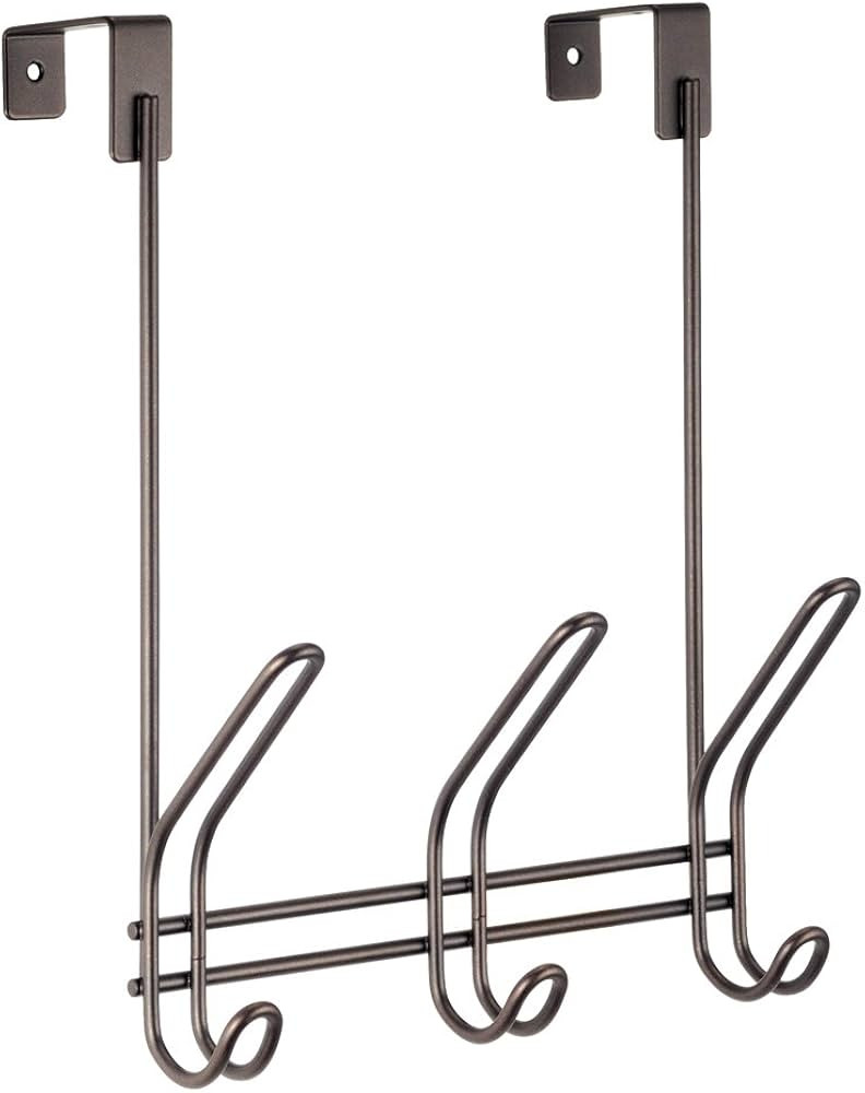 iDesign Classico Metal Over the Door Organizer, 3-Hook Rack for Coats, Hats, Robes, Towels, Bedro... | Amazon (US)