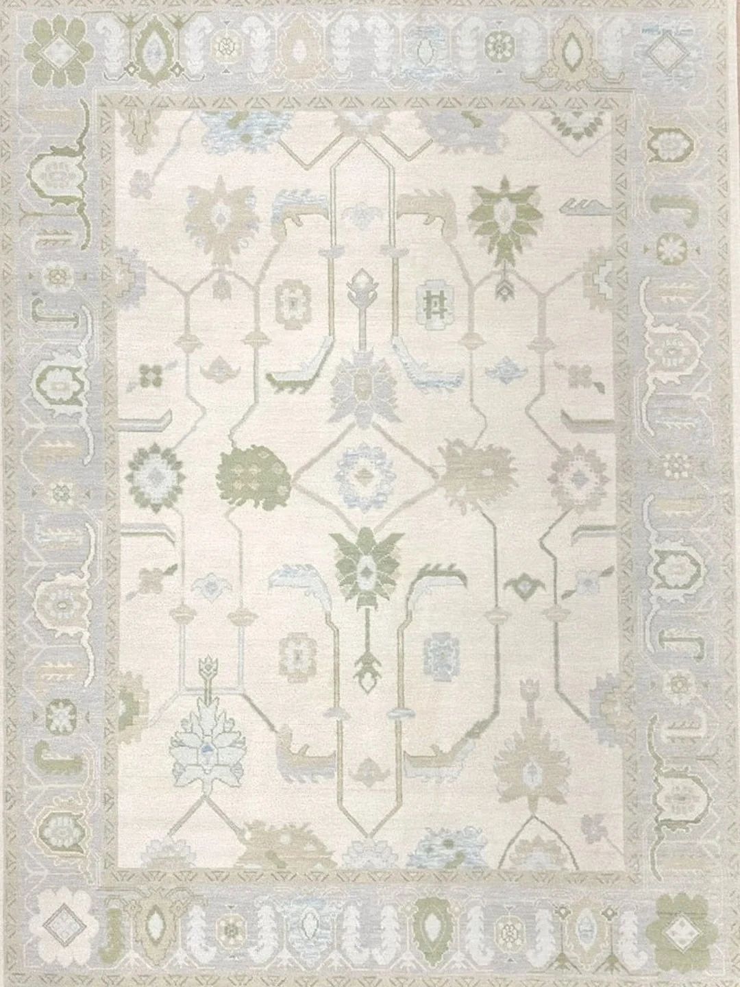 9x12 sage pastel rug Modern Oushak rug fast delivery | Etsy (US)