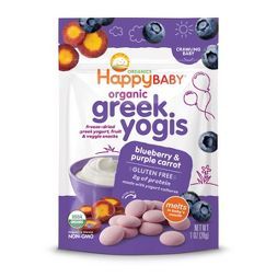 HappyBaby Organic Greek Yogis Blueberry & Purple Carrot Baby Snacks -1oz | Target
