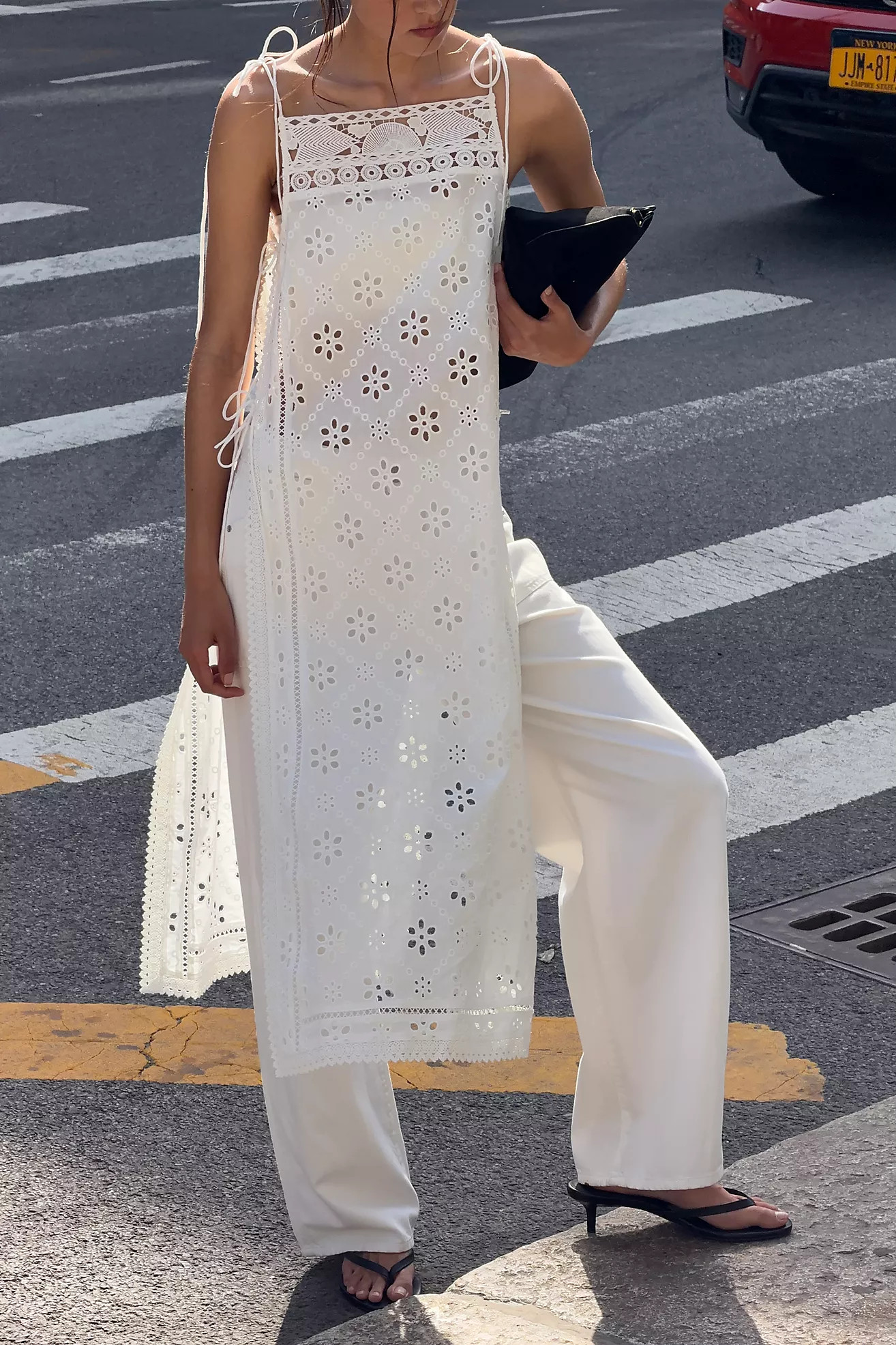 Love Wednesday Cotton Eyelet Flyaway Tunic | Anthropologie (US)