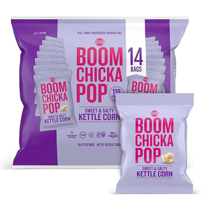 Angie's BOOMCHICKAPOP Sweet & Salty Kettle Corn Popcorn, Non-Candy Easter Basket Stuffer, 0.77 oz... | Amazon (US)