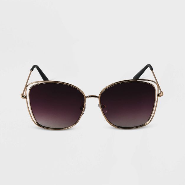 Women's Metal Butterfly Sunglasses - A New Day™ Gold | Target