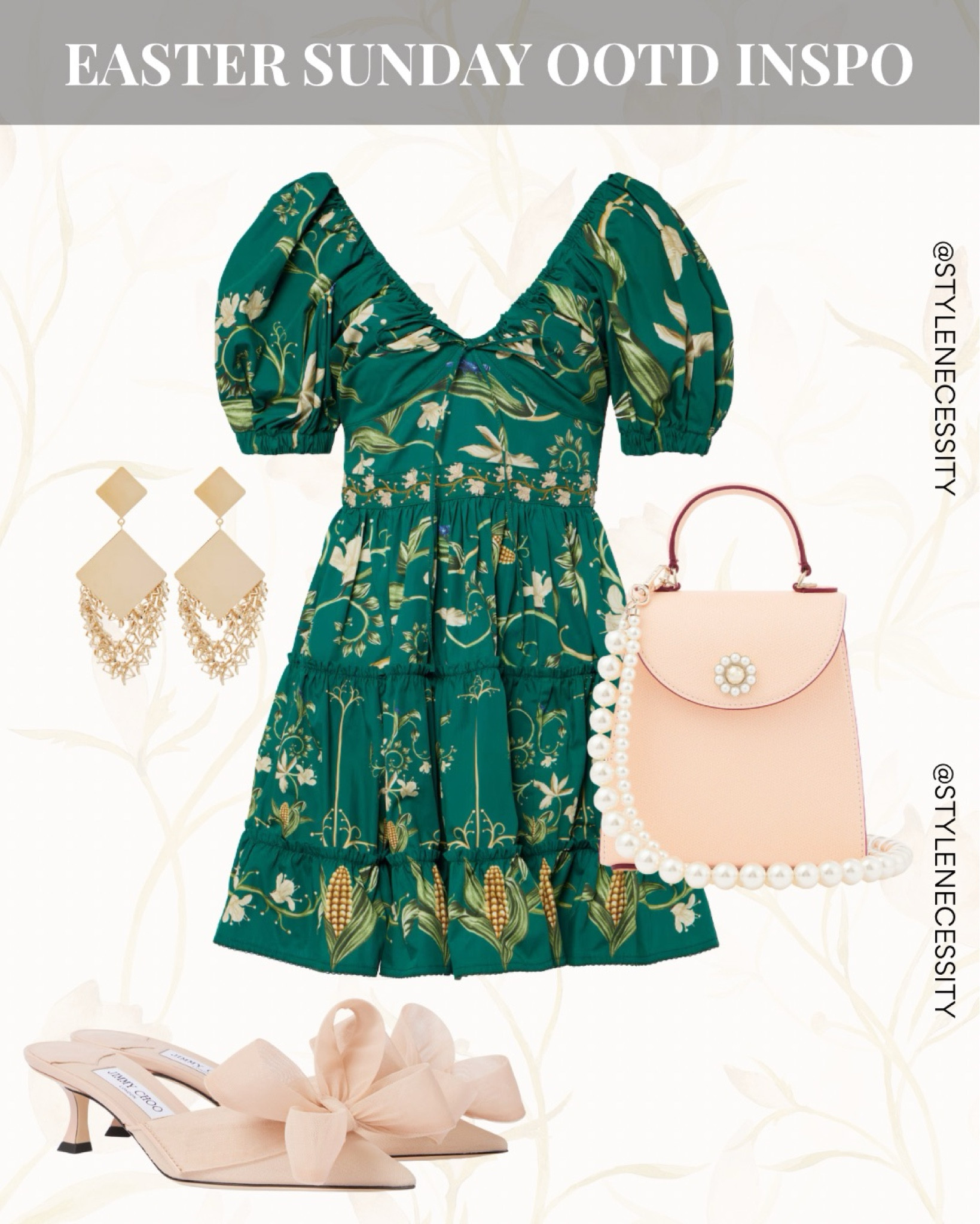 Easter Sunday OOTD Inspo 💚

A springtime stunner! This floral emerald green dress paired with feminine bow heels and a pearl-trimmed blush bag is perfect for brunch, church, or a garden gathering. Add statement earrings for a golden touch of glam and you’re Easter-ready. 🌼

Who else is dressing up this Sunday?

#EasterOutfit #SundayBest #SpringStyle #EasterFashion #OOTDInspo #PearlDetails #FloralDress #StyleNecessity #HolidayLook #ChicAndFeminine #SpringVibes

#LTKspring #LTKuk #LTKstyletip