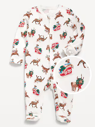 2-Way-Zip Printed Sleep &amp;amp; Play Footed One-Piece for Baby | Old Navy (US)