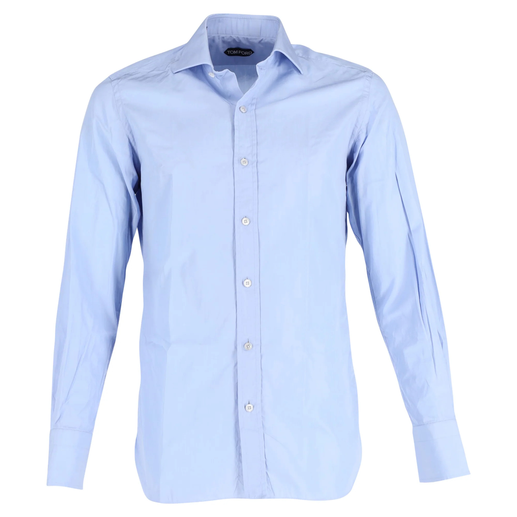 Tom Ford Button-Up Shirt in Blue Cotton | Shop Simon