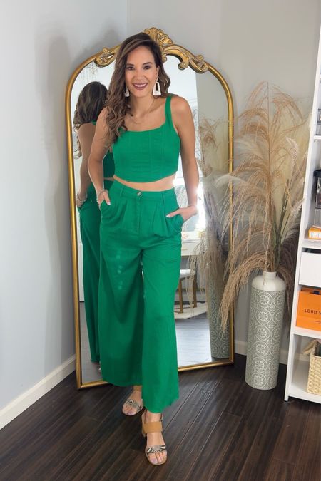 Green pant set - spring fashion 

#LTKstyletip #LTKSeasonal #LTKfindsunder100