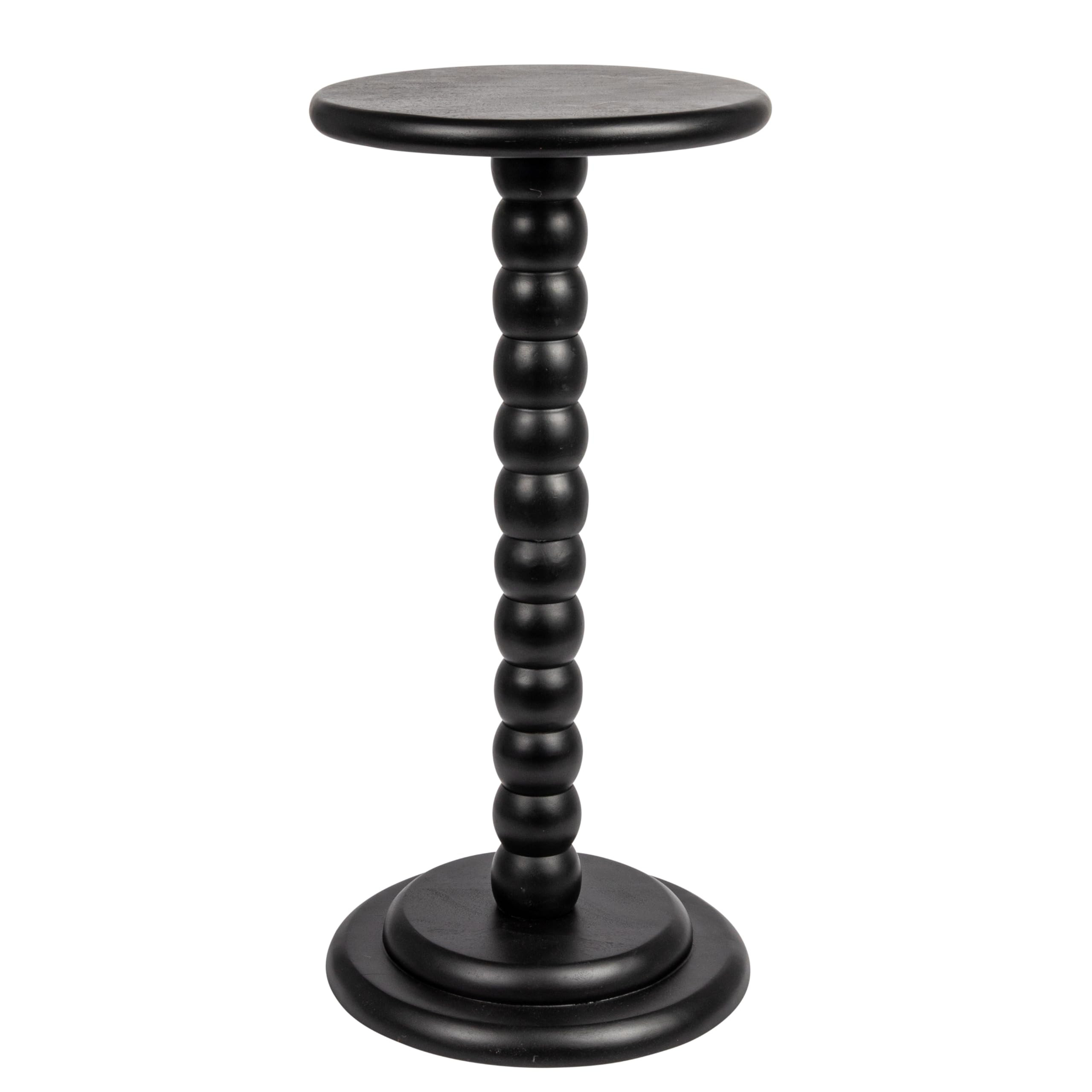 Creative Co-Op Stacked Pedestal Cocktail Side Table, Black | Amazon (US)