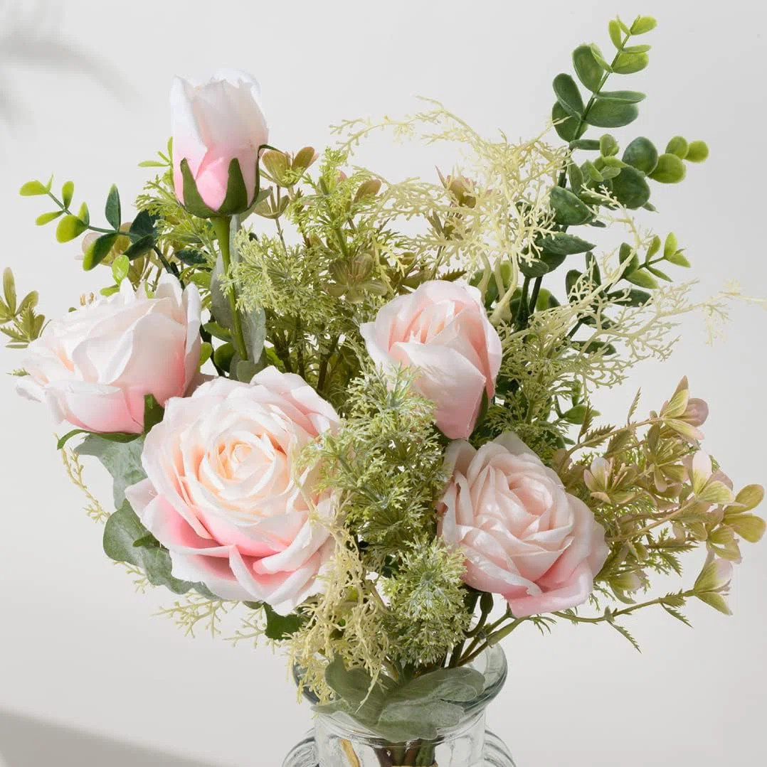 Artificial flowers of silk roses in vase, vase suitable for home office decoration | Wayfair North America