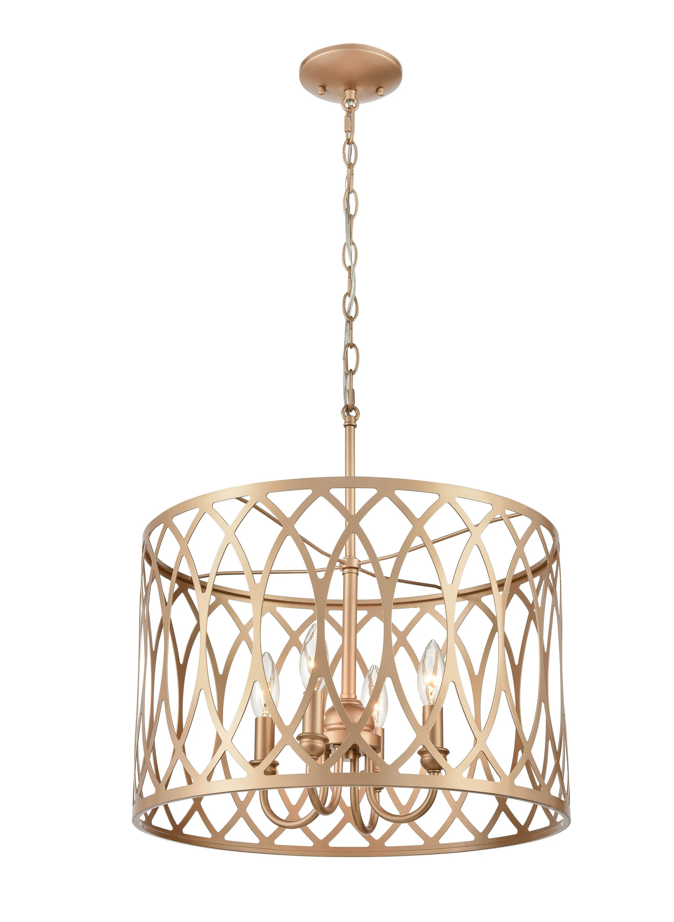 Millennium Lighting Arelyn 4 -Light Painted Modern Gold Modern/contemporary Cylinder Medium Hanging Pendant Light | 4214-PMG | Lowe's