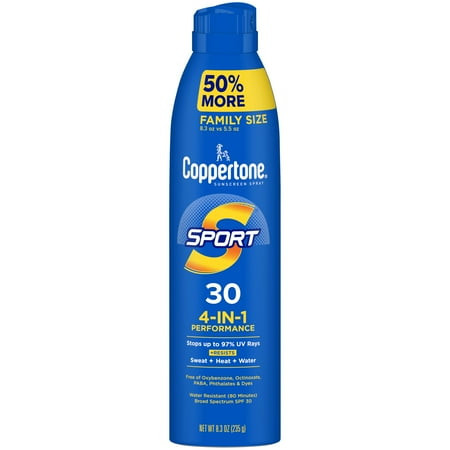 Coppertone Sport Sunscreen Spray, SPF 30 Spray Sunscreen, 8.3 oz | Walmart (US)