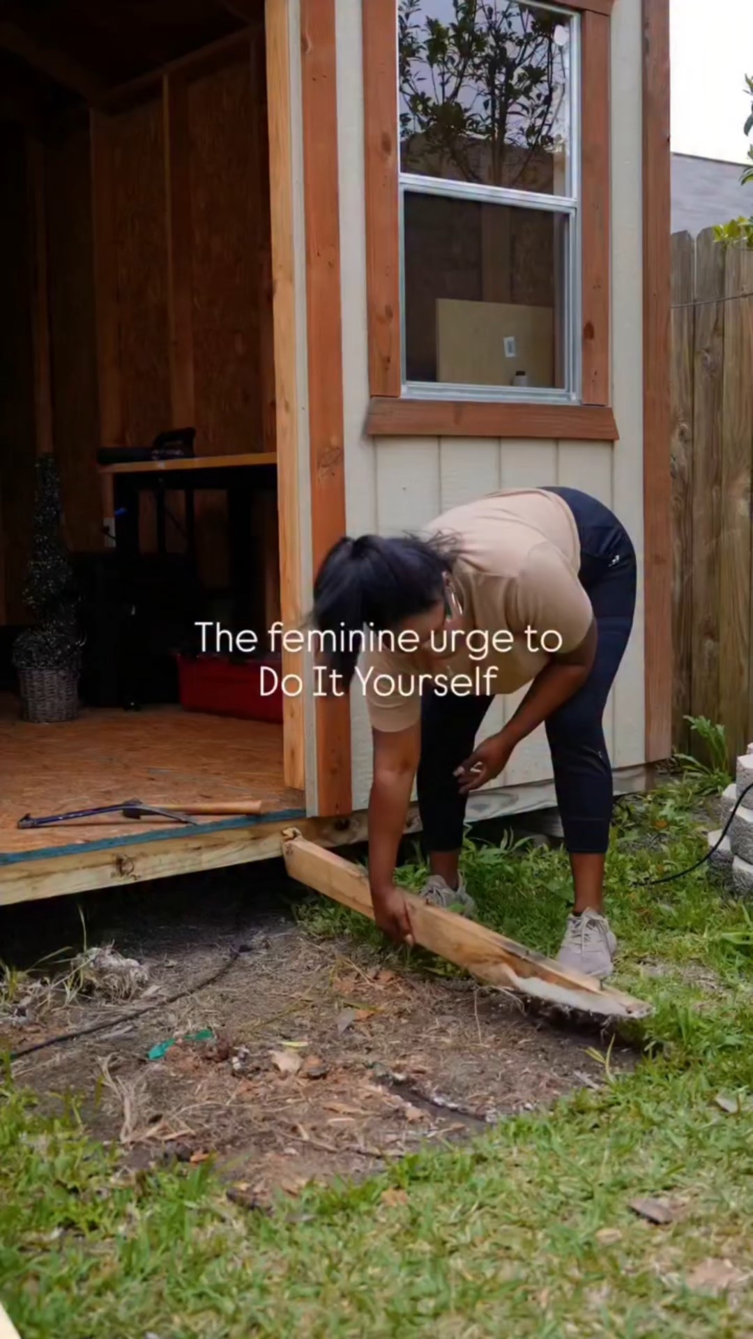The real life hack is figuring out how to do it yourself!🔨💪🏾💯
.
#diyinspo #diy #shed #sheshed #backyard #build #home #doityourself #womenwhobuild #powertools #homeimprovement #homeproject #mom #lowes #homedepot

#LTKFindsUnder50 #LTKHome #LTKmomlife
