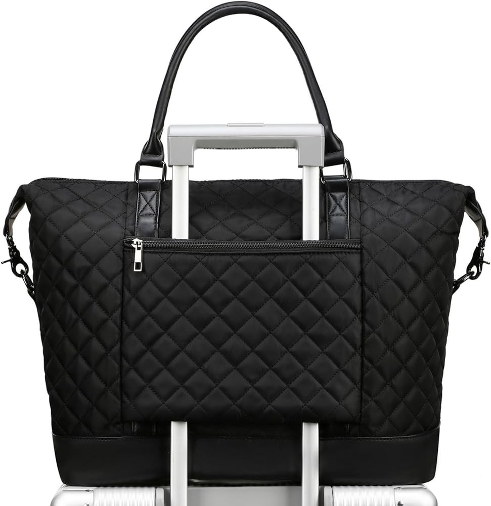 Bluboon Travel Tote Bags with Zipper Ladies Canvas Bag Weekender Overnight Bag for Women Carry on... | Amazon (US)