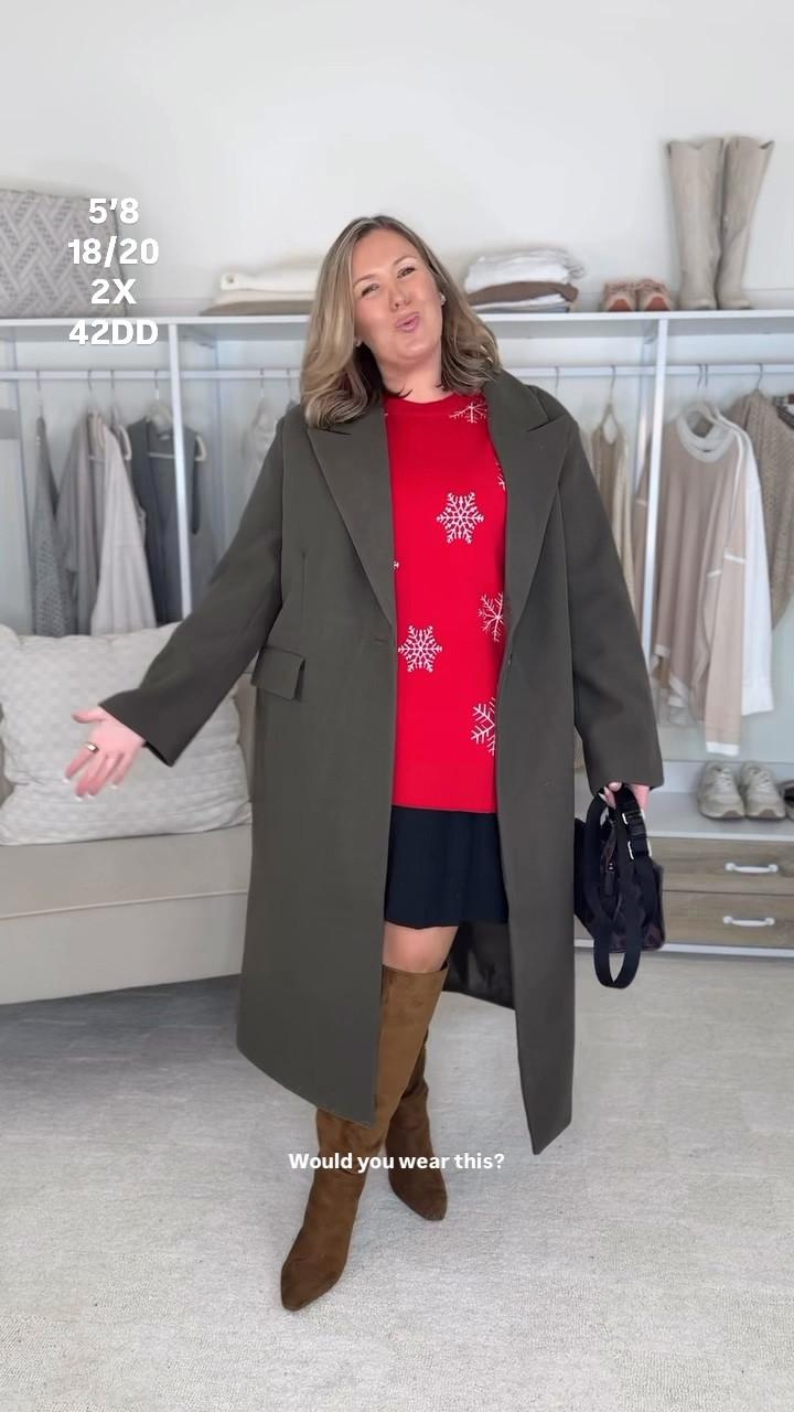 Wearing a 3X in the sweater, 2X in the black skirt and coat! Loving these wide calf boots too! I wear a 3X in the shapewear!

Plus size fashion, everyday outfit ideas, holiday outfits, holiday party outfit ideas, midsize fashion, grwm, winter outfit ideas, winter fashion 

#LTKPlusSize #LTKOver40 #LTKHoliday