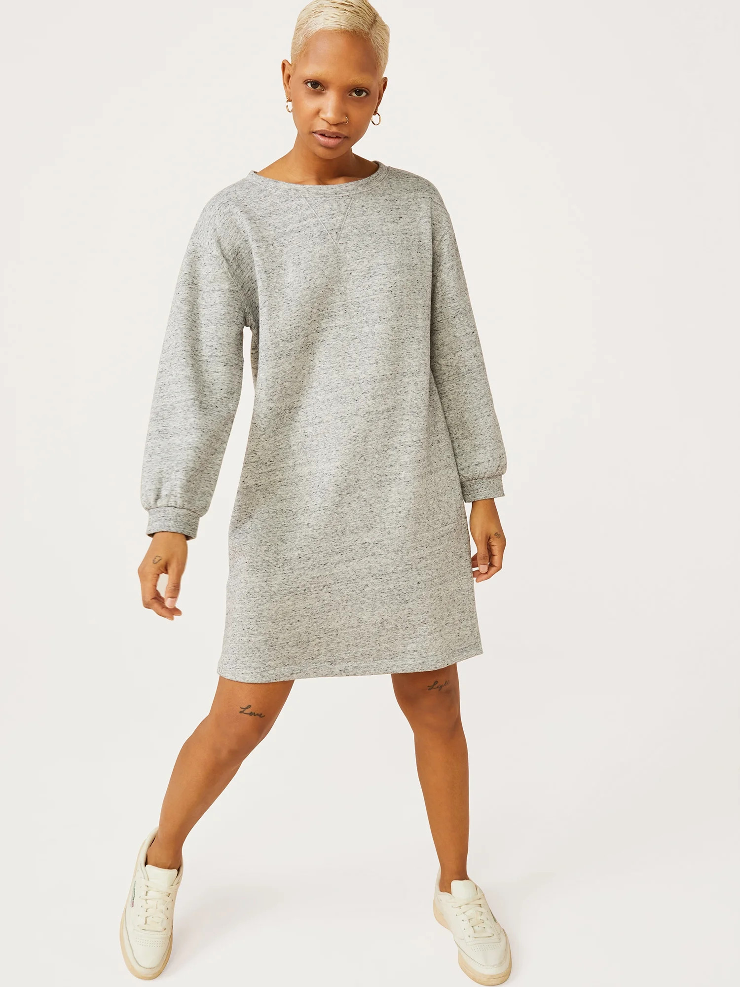 Free Assembly Women's Sweatshirt Dress - Walmart.com | Walmart (US)