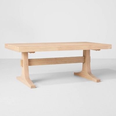 Pedestal Wood Coffee Table Natural - Hearth & Hand™ with Magnolia | Target