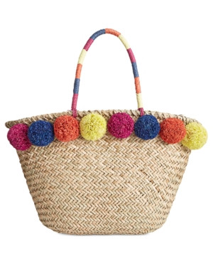 Inc International Concepts Livie Pom Straw Tote, Created for Macy's | Macys (US)