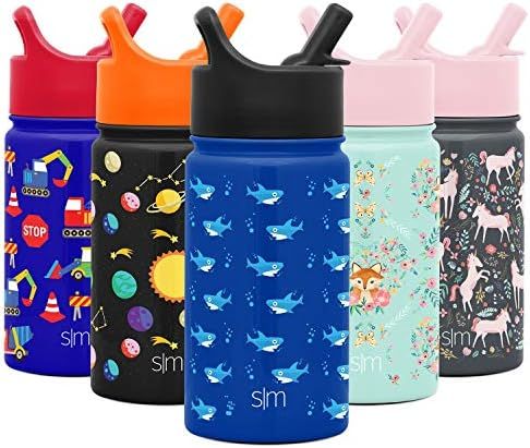 Simple Modern 14oz Summit Kids Water Bottle Thermos with Straw Lid - Dishwasher Safe Vacuum Insul... | Amazon (US)