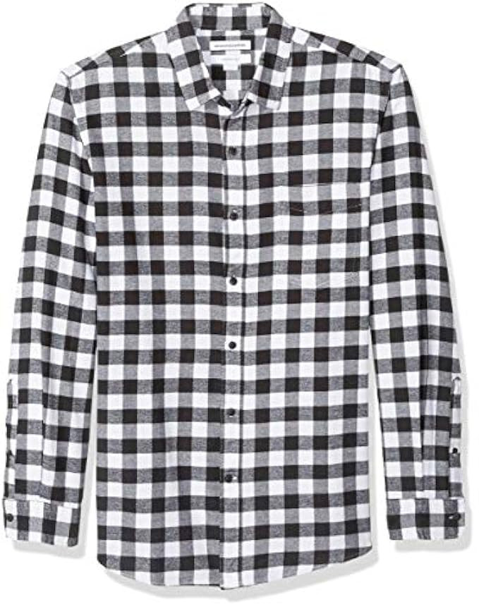 Amazon Essentials Men's Slim-Fit Long-Sleeve Plaid Flannel Shirt | Amazon (US)