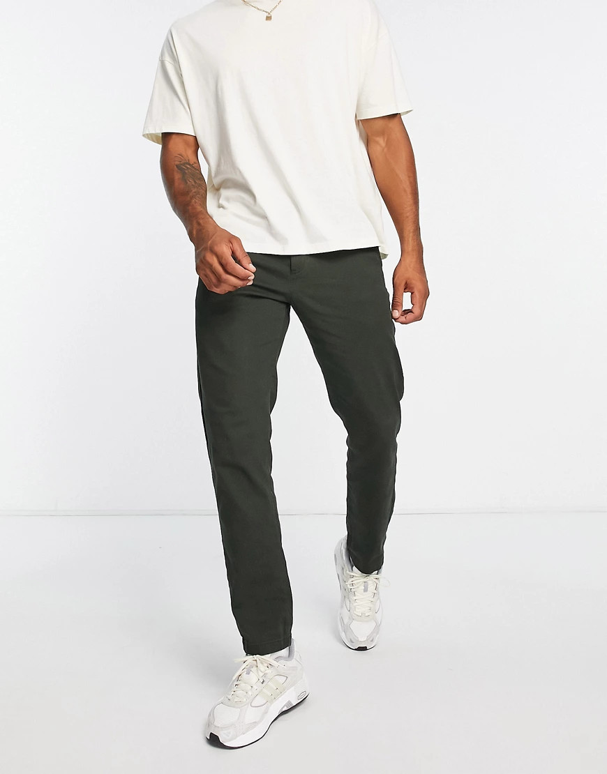 Jack & Jones Intelligence ollie regular fit chinos in khaki-Green | ASOS (Global)