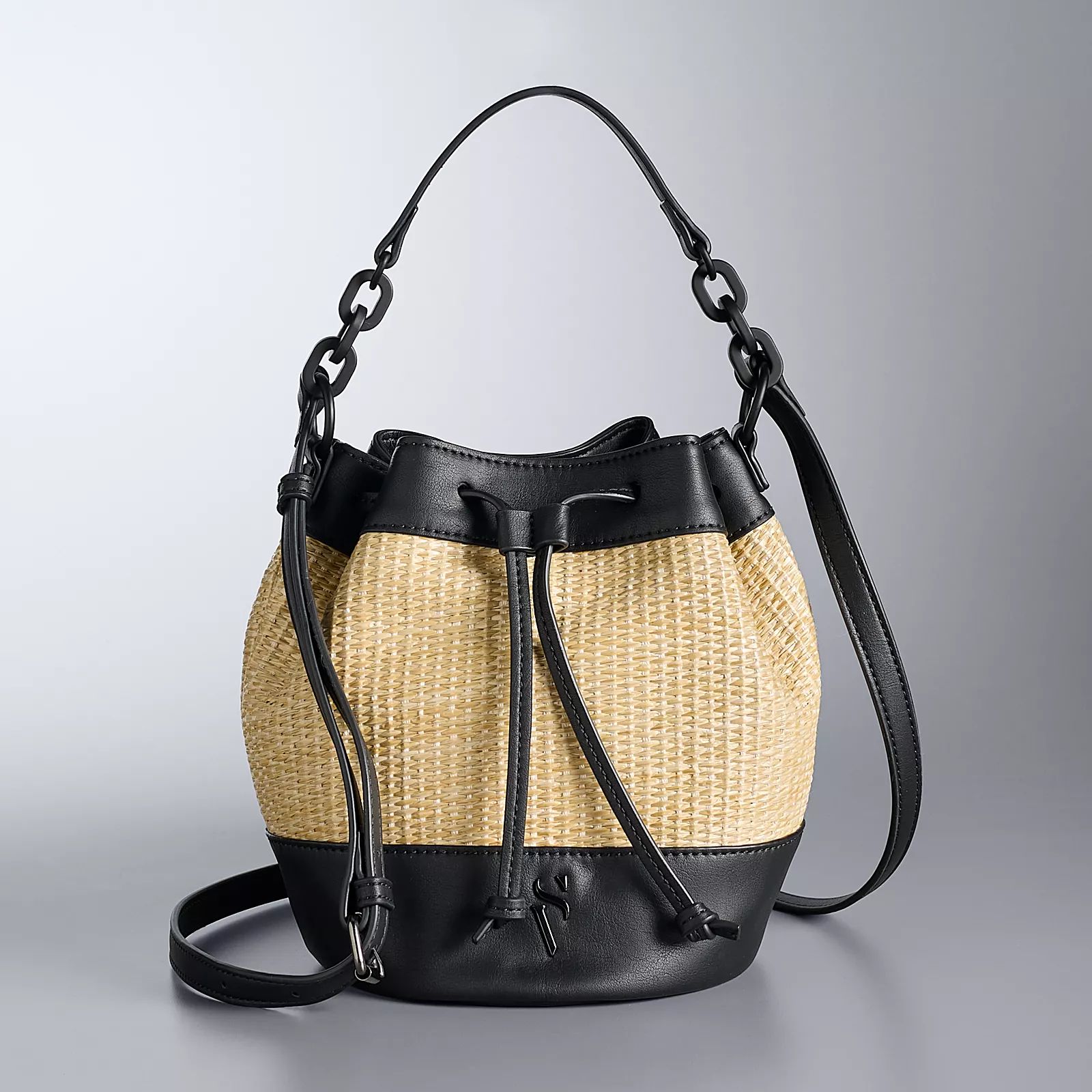 Simply Vera Vera Wang Straw Bucket Bag, Med Beige | Kohl's