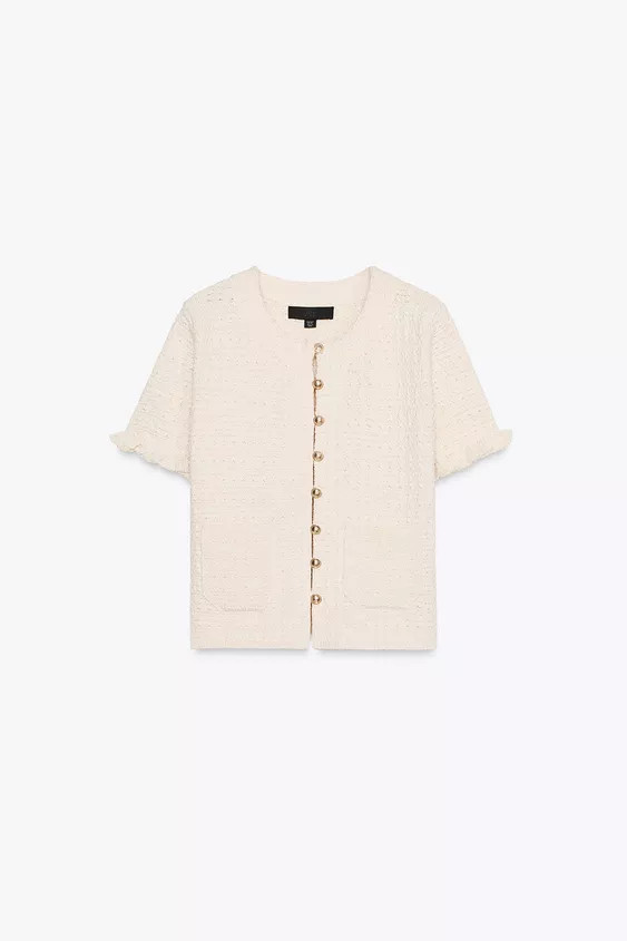 RUFFLED KNIT CARDIGAN | Zara US