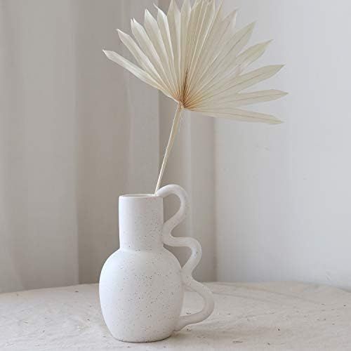 JOVONE Decorative Ceramic Vase, Boho Vase,Size: 5.8" x 4" x 7.5",Ornaments Vase for Home Decor (Blac | Amazon (US)