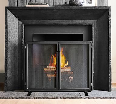 Vail Fireplace Screen with Doors - Black | Pottery Barn (US)