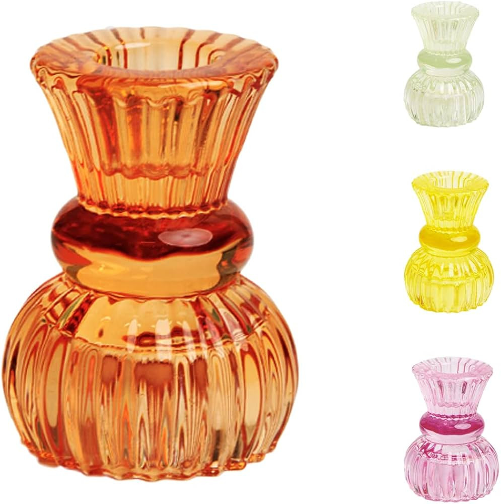 Talking Tables Small Orange Glass Candle Holder for Candlesticks or Tea Lights | Decorative Table... | Amazon (US)