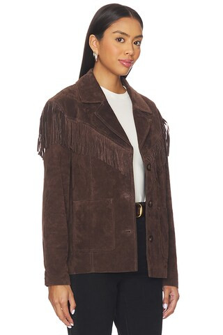 Suede Fringe Jacket in Down to Earth | Revolve Clothing (Global)