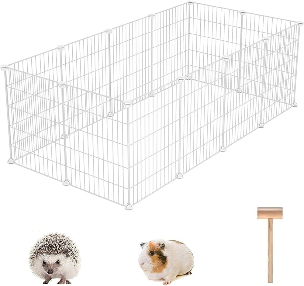 C&AHOME Pet Playpen, Small Animals Supplies, 12 Panels Exercise Playpens Cage, C Grids Portable Y... | Amazon (US)